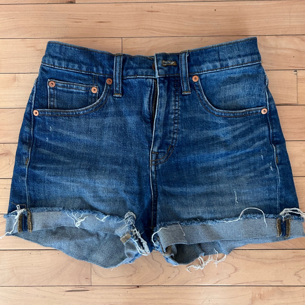 Madewell high rise cuffed denim shorts (glen oaks, 24)
